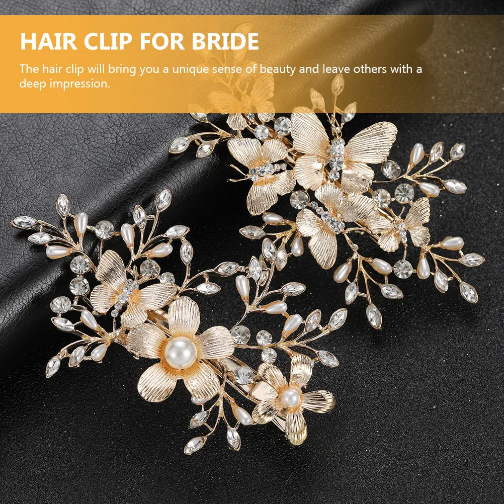 2Pcs Bridal Hair Clip Flower Pearl Rhinestone Wedding Headdress Lightweight Elegant Bride Hair Decoration
2Pcs Bridal Hair Clip Flower Pearl Rhinestone Wedding Headdress Lightweight Elegant Bride Hair Decoration