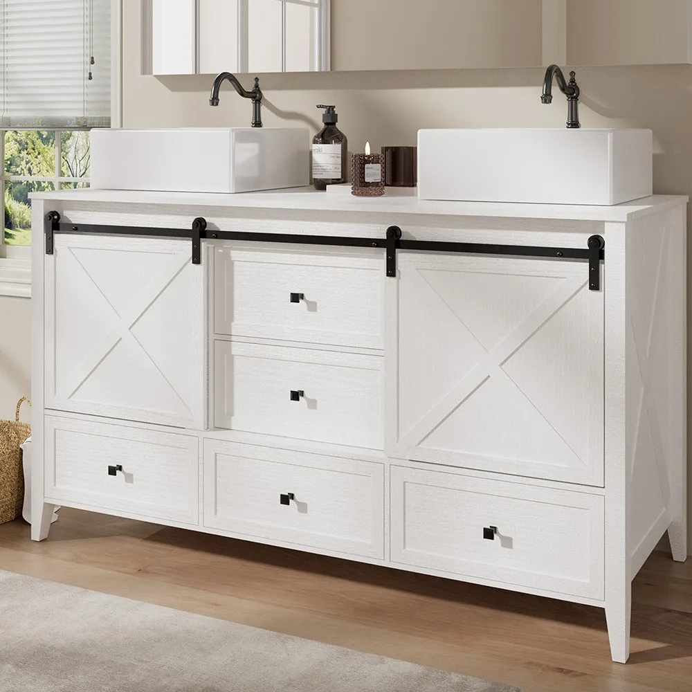 Напольный шкаф для ванной 60 дюймов с раковиной и выдвижными ящиками
Напольный шкаф для ванной 60 дюймов с раковиной и выдвижными ящиками