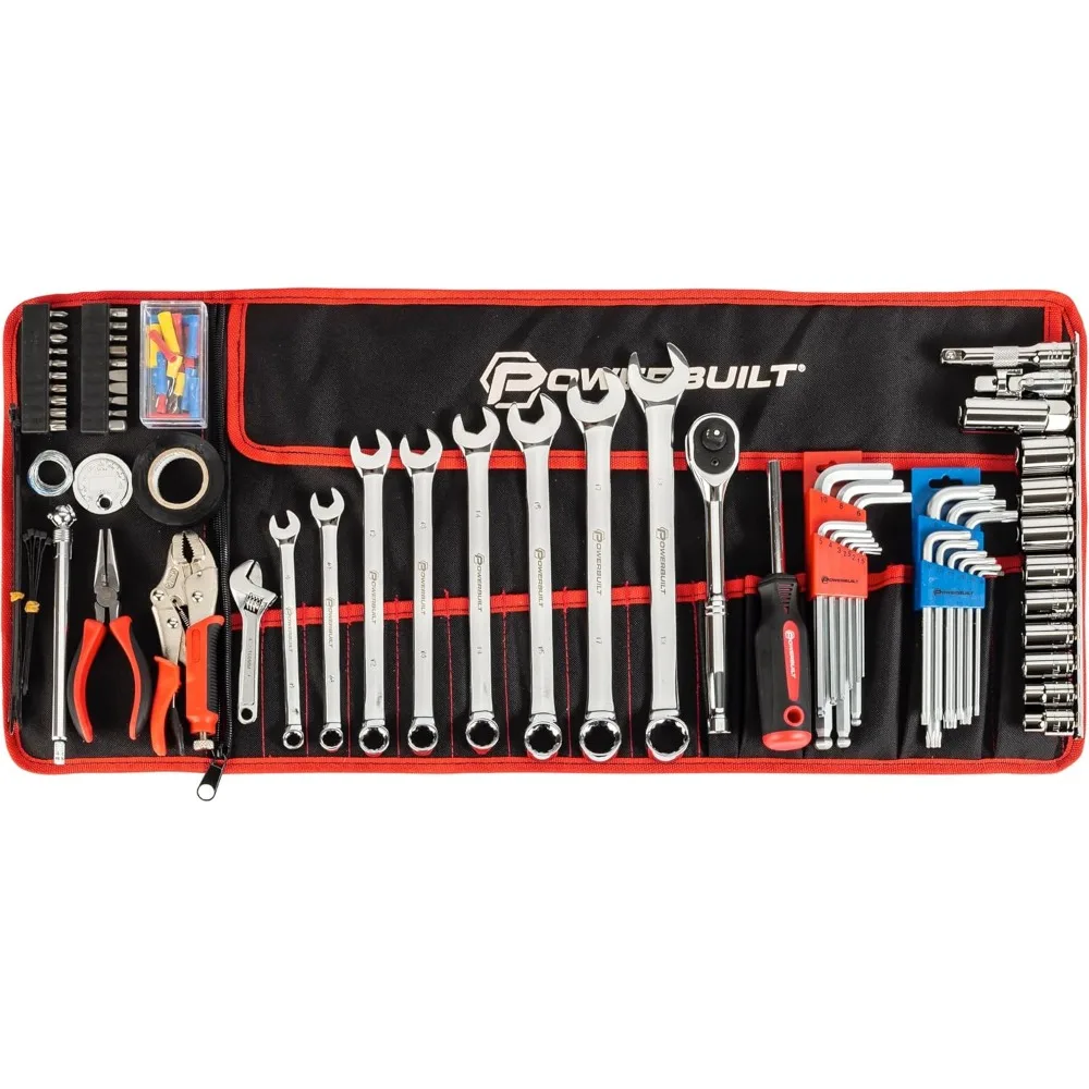 100 Piece Motorcycle Tool Kit with Roll Pouch for Roadside Repairs and Travel
100 Piece Motorcycle Tool Kit with Roll Pouch for Roadside Repairs and Travel