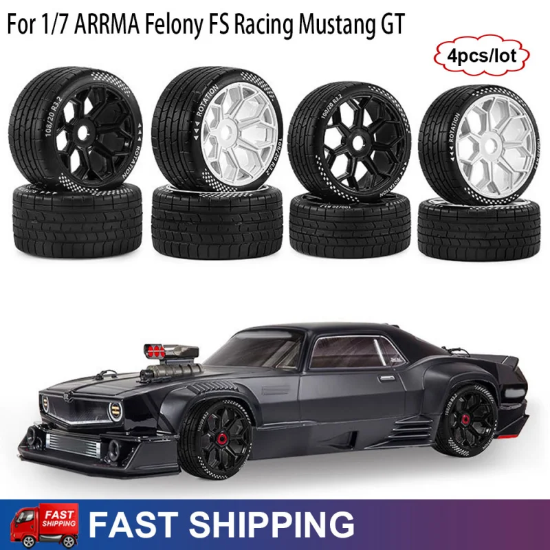 4PCS 107mm 17mm Hex RC Car High Grip Rubber Wheels Tires for 1/7 ARRMA Felony FSR Infraction Mustang GT Upgrade Parts
4PCS 107mm 17mm Hex RC Car High Grip Rubber Wheels Tires for 1/7 ARRMA Felony FSR Infraction Mustang GT Upgrade Parts