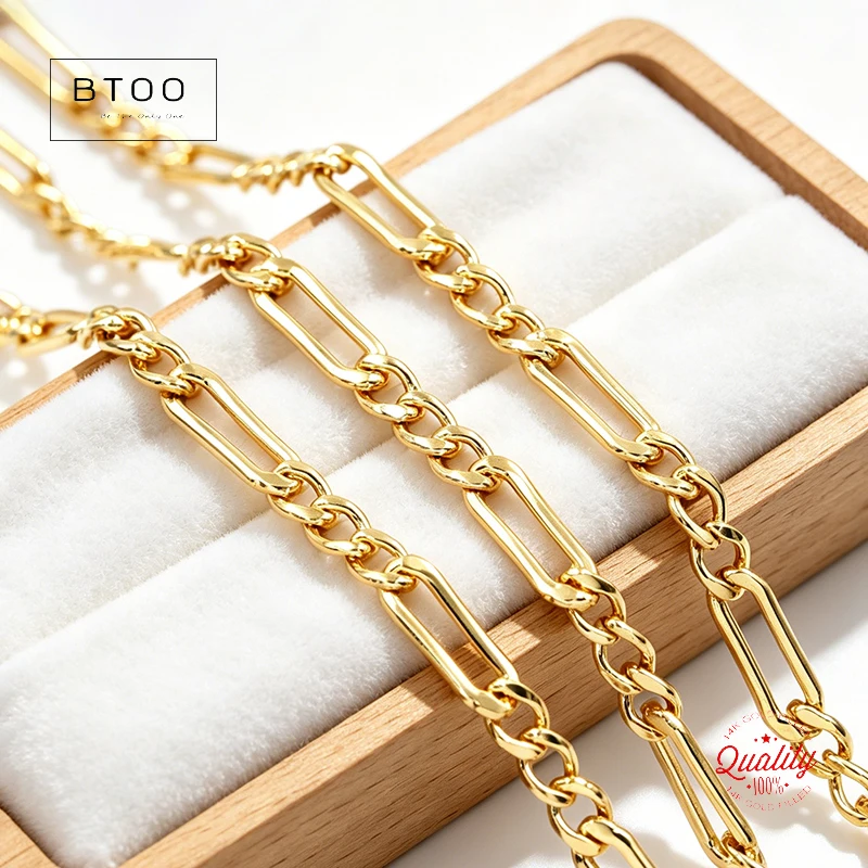 1 Meter 14K Gold Filled Figaro Chain 3.5mm 3+1 Footage Unfinished Gold Chain for DIY Jewelry Wholesale Bulk
1 Meter 14K Gold Filled Figaro Chain 3.5mm 3+1 Footage Unfinished Gold Chain for DIY Jewelry Wholesale Bulk