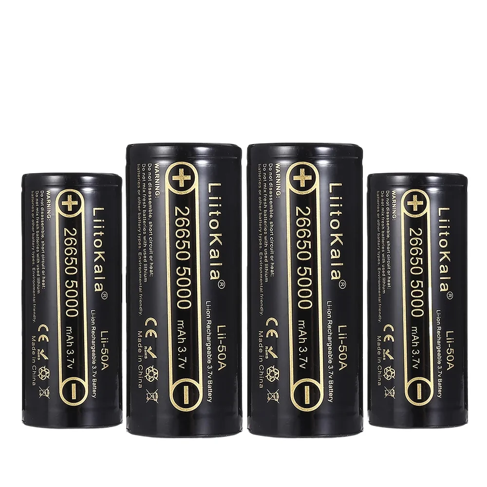 2/4/6/8PCS Hot High Capacity LiitoKala 26650 5000mAh 3.7v Li-ion Rechargeable Battery 26650-50A Battery for Flashlight 20A
2/4/6/8PCS Hot High Capacity LiitoKala 26650 5000mAh 3.7v Li-ion Rechargeable Battery 26650-50A Battery for Flashlight 20A