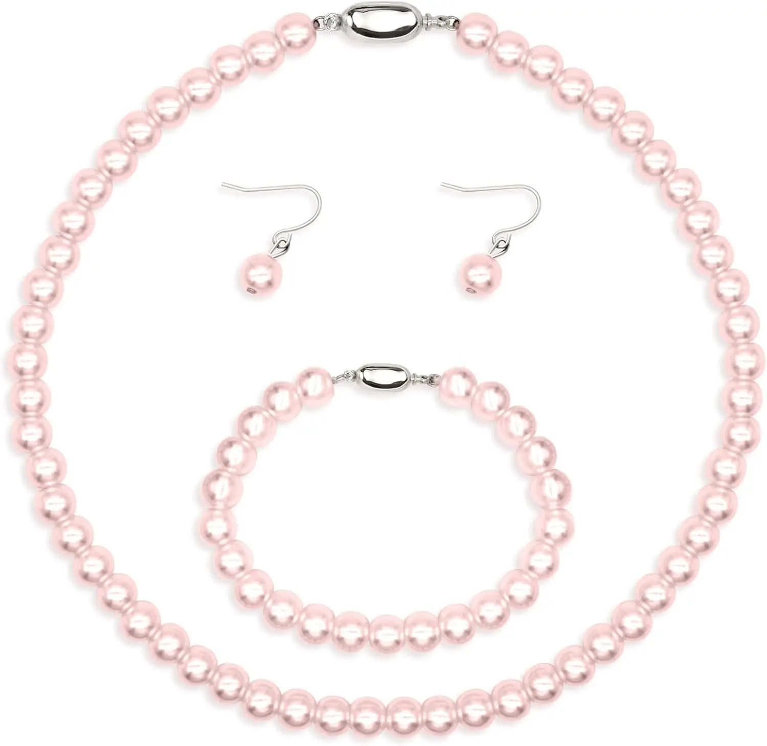 Imitation Pearl Jewelry Set, Faux Pearl Necklace Bracelet Earrings, 3 PCS Bridal Wedding Jewelry, Gift for Women
Imitation Pearl Jewelry Set, Faux Pearl Necklace Bracelet Earrings, 3 PCS Bridal Wedding Jewelry, Gift for Women