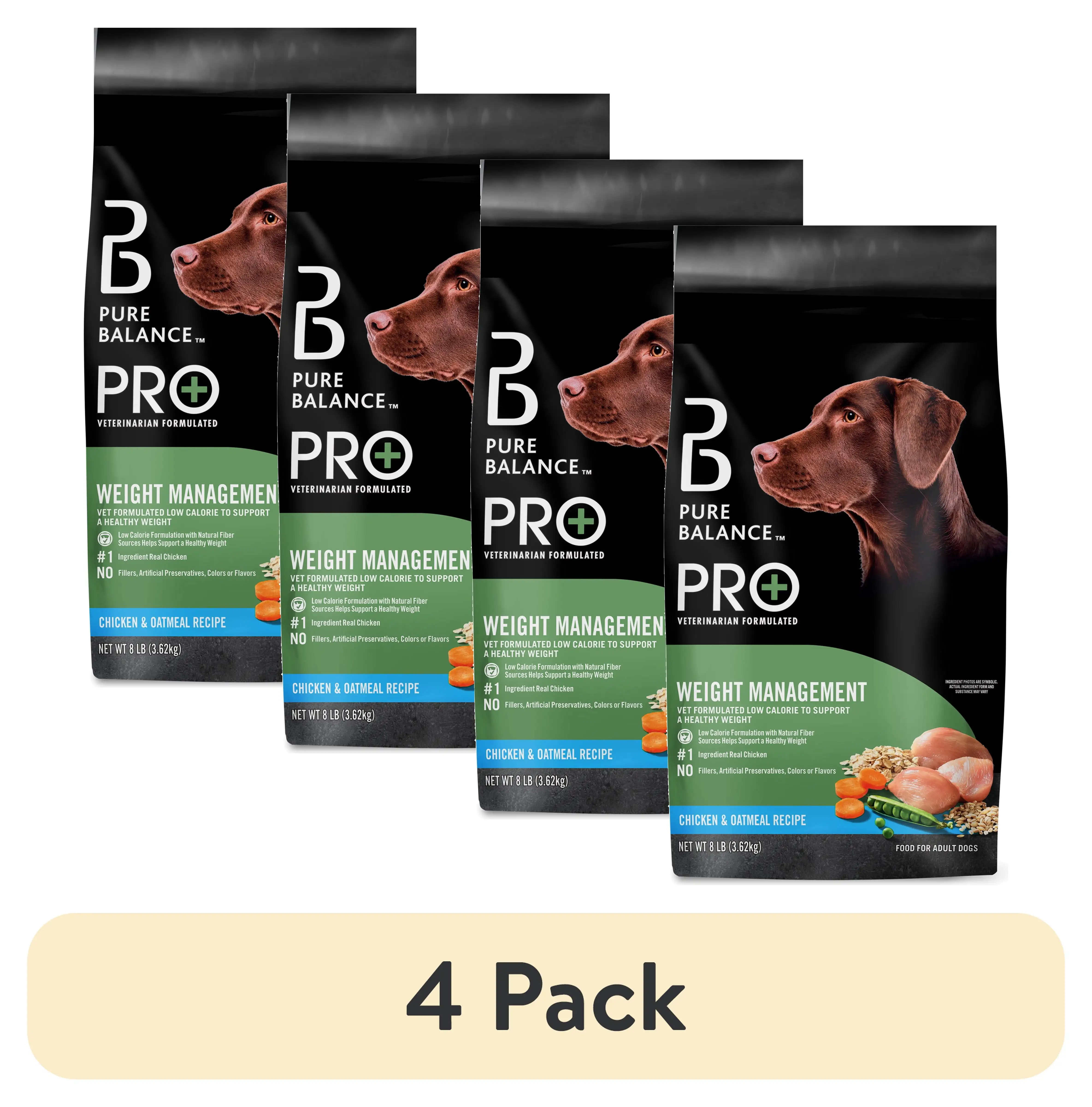 4 pack chicken and oatmeal dry dog food for weight management 8 lbs
4 pack chicken and oatmeal dry dog food for weight management 8 lbs