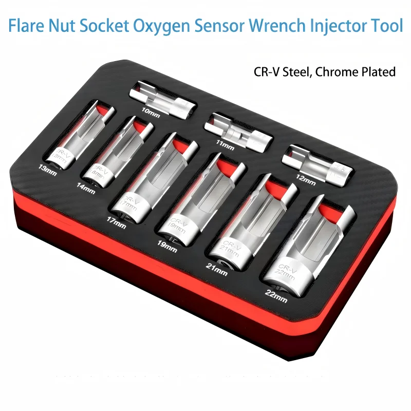9PCS Oxygen Sensor Socket Set Slotted Wrench for Diesel Fuel Injector Pipe Shock Absorber Auto Repair Mechanic Tool Kit
9PCS Oxygen Sensor Socket Set Slotted Wrench for Diesel Fuel Injector Pipe Shock Absorber Auto Repair Mechanic Tool Kit
