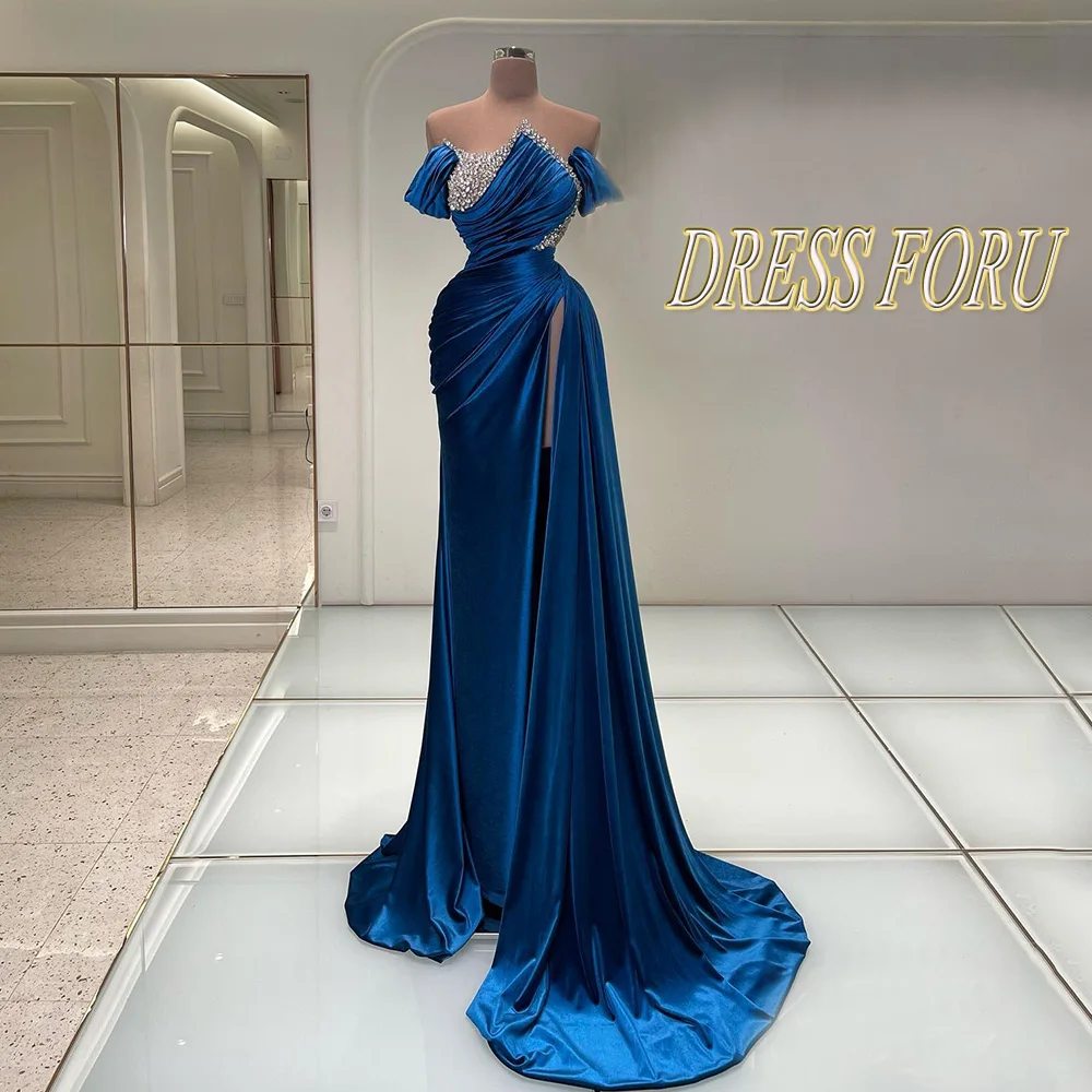 Royal Blue Velour Prom Dress Off Shoulder Sexy Split Sparkly Bead Sweep Train Evening Party Gown Formal Pageant Women's Wear
Royal Blue Velour Prom Dress Off Shoulder Sexy Split Sparkly Bead Sweep Train Evening Party Gown Formal Pageant Women's Wear