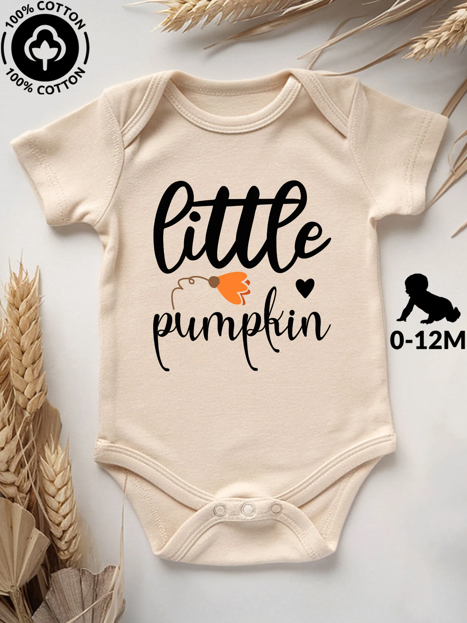 Little Pumpkin Unisex Baby Bodysuit, 100% Cotton Soft Onesie, All-Season Wear Beige Crawling Suit 190GSM
Little Pumpkin Unisex Baby Bodysuit, 100% Cotton Soft Onesie, All-Season Wear Beige Crawling Suit 190GSM