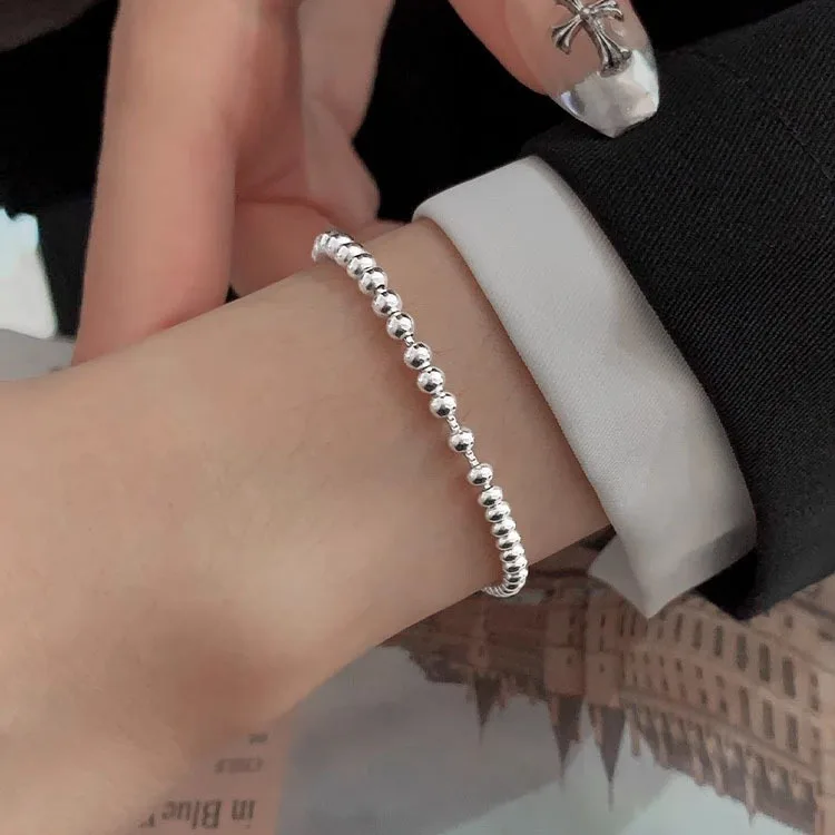 100% Solid 925 Sterling Silver Metal Bracelets for Women Men Beads Adjuatable Handmade Simple Bracelet Birthday Christmas Gift
100% Solid 925 Sterling Silver Metal Bracelets for Women Men Beads Adjuatable Handmade Simple Bracelet Birthday Christmas Gift
