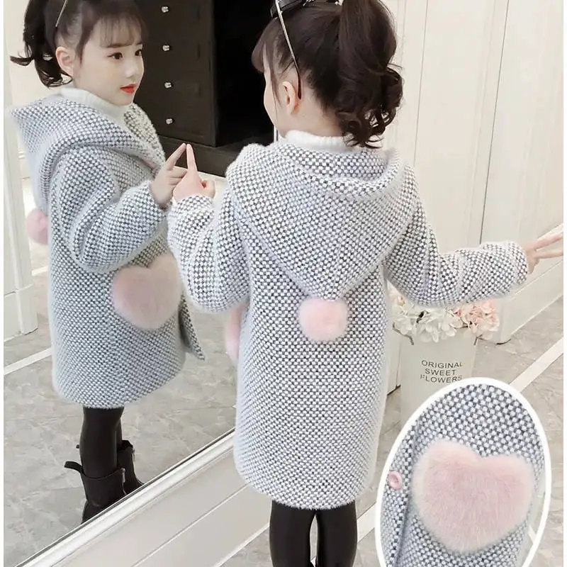 Girls Western-style Coat Autumn Winter Clothes New Korean Version Woolen Mink Wool Padded Children Coats Outerwear
Girls Western-style Coat Autumn Winter Clothes New Korean Version Woolen Mink Wool Padded Children Coats Outerwear