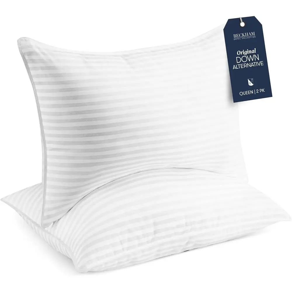 Standard/Queen Pillow Set of 2 - Premium Soft Down Alternative for Comfortable Sleep Support for Stomach, Side, or Back Sleepers
Standard/Queen Pillow Set of 2 - Premium Soft Down Alternative for Comfortable Sleep Support for Stomach, Side, or Back Sleepers