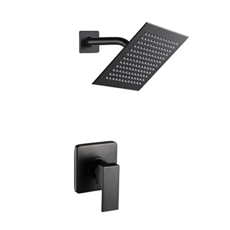 Matte Shower Faucet Set Bathroom Rainfall Shower System with Stainless Steel Metal Showerhead Sgle Function Shower Trim Kit wit