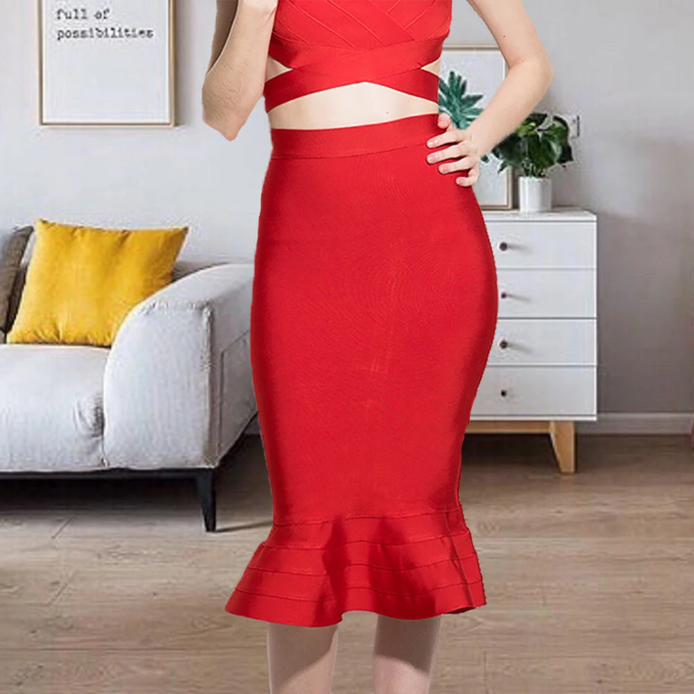 HQBORY Rayon New Arrivals Knee Length HL Bandage High Waist Red Slim Fishtail Mermaid Skirts
HQBORY Rayon New Arrivals Knee Length HL Bandage High Waist Red Slim Fishtail Mermaid Skirts