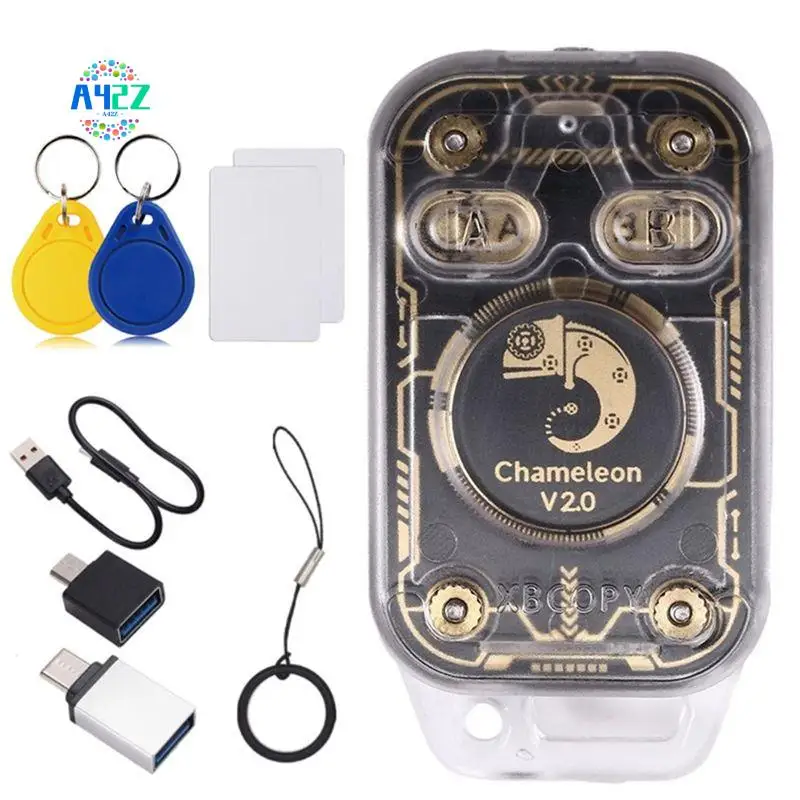 A42Z-Chameleon V2.0 RFID Smart Chip Reader Emulator 125Khz 13.56Mhz Card Decode Chameleon NFC Duplicator+2Xuid Keychain/Card