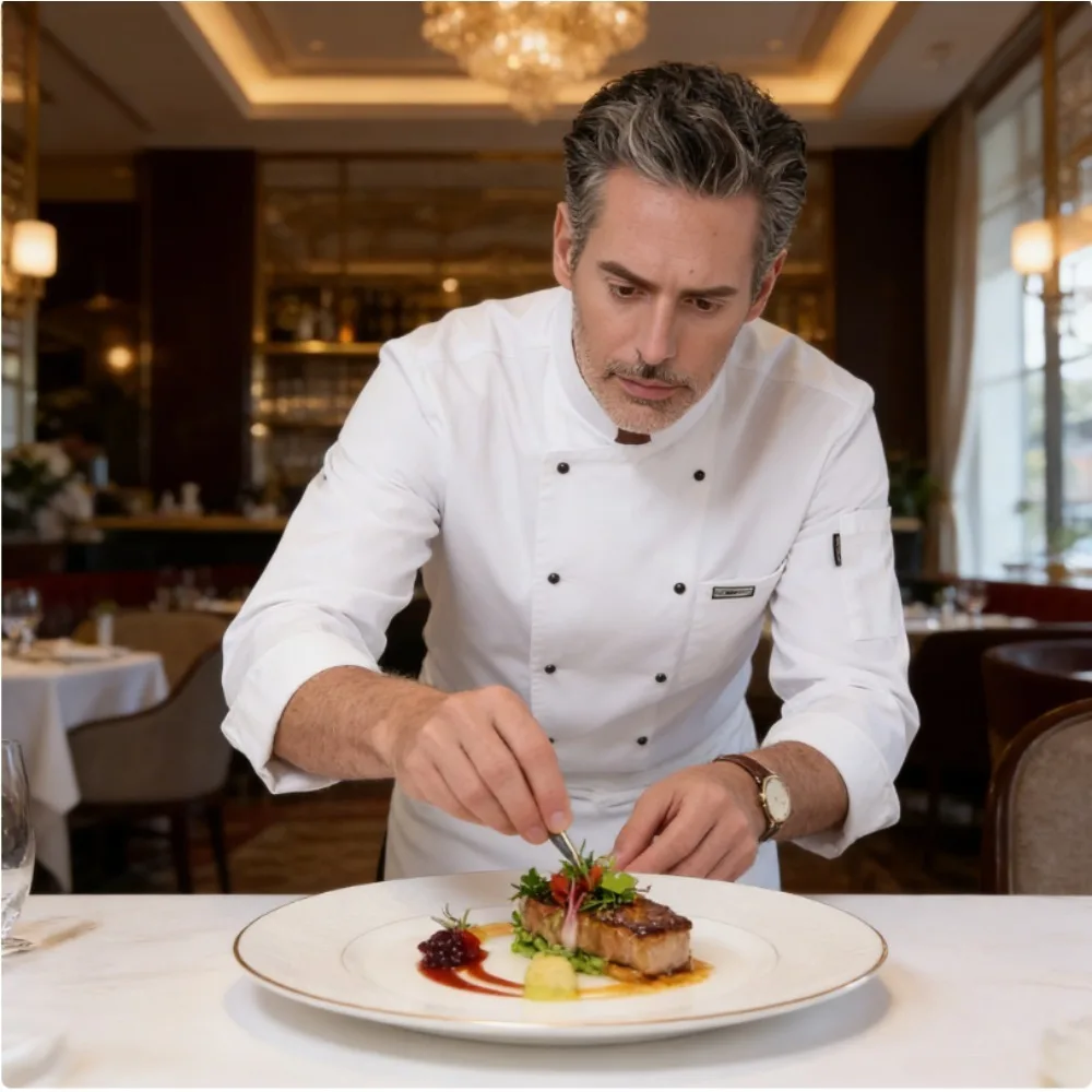 Прочная униформа для поваров с длинными рукавами для гостиничного и коммерческого кейтеринга, а также для персонала по приготовлению пищи
Прочная униформа для поваров с длинными рукавами для гостиничного и коммерческого кейтеринга, а также для персонала по приготовлению пищи