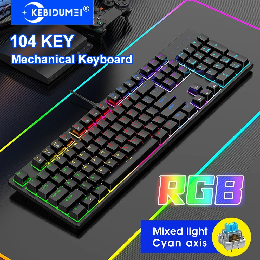 16 RGB Mechanical Keyboard Wired 104Key Gaming Keyboard Esports Keyboard Hot-Swappable Ergonomic Keyboard for PC Laptop Macbook
16 RGB Mechanical Keyboard Wired 104Key Gaming Keyboard Esports Keyboard Hot-Swappable Ergonomic Keyboard for PC Laptop Macbook