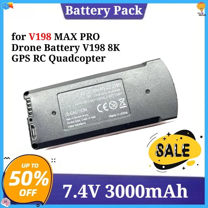 Battery Drone Parts 7.4V 3000mAh V198 MAX PRO Drone Battery V198 8K GPS RC Quadcopter V198PRO Spare
Battery Drone Parts 7.4V 3000mAh V198 MAX PRO Drone Battery V198 8K GPS RC Quadcopter V198PRO Spare