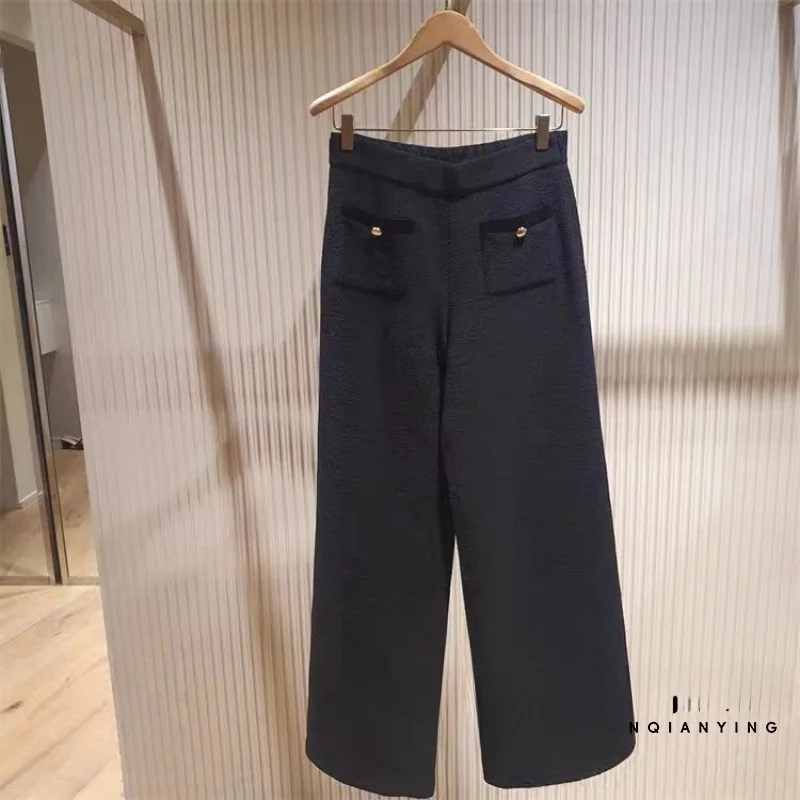 High Waist Wide Leg Casual Trousers for Women Faionable Autumn Winter New Arrival ket Detail Elastic Waist
High Waist Wide Leg Casual Trousers for Women Faionable Autumn Winter New Arrival ket Detail Elastic Waist