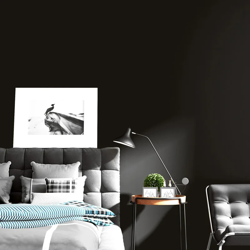 Fashion Solid Color Black Matte Wallpaper Plain Clothing Store Bedroom Clothing Store Wallpaper Club Bar Mural
Fashion Solid Color Black Matte Wallpaper Plain Clothing Store Bedroom Clothing Store Wallpaper Club Bar Mural