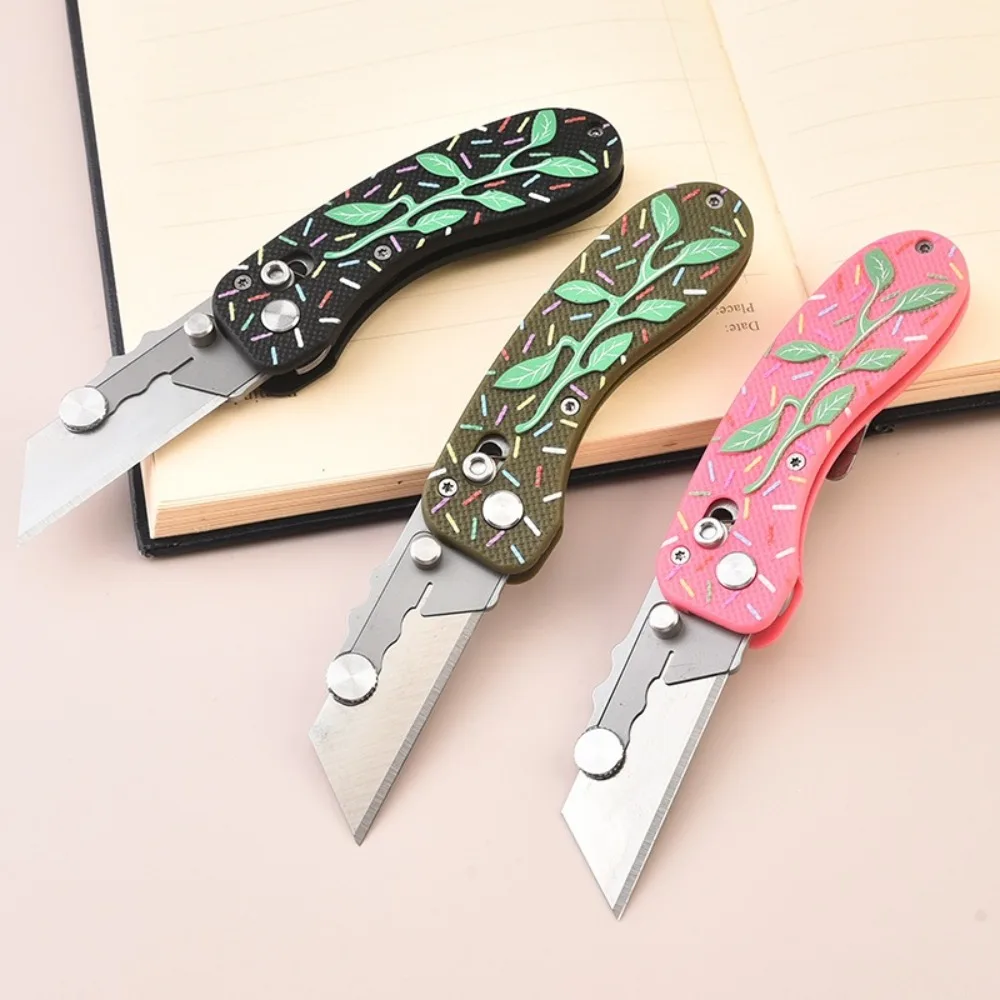 304 Stainless Steel Foldable Utility Knife Color Handle Replaceable Blades Portable Box Cutter DIY Craft Unboxing Pocket Cutter
304 Stainless Steel Foldable Utility Knife Color Handle Replaceable Blades Portable Box Cutter DIY Craft Unboxing Pocket Cutter