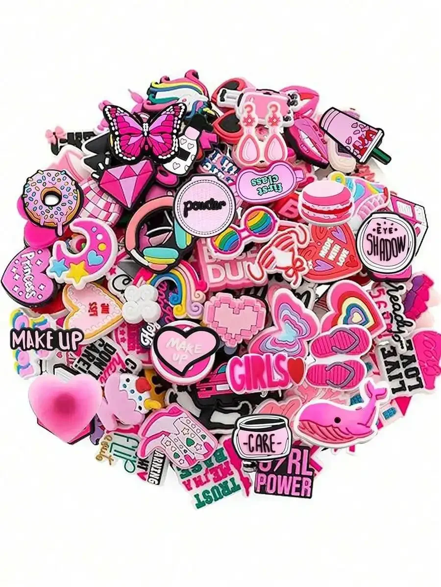 Random 10-200Pcs Pink Series DIY Charms For Shoe Key Chain Sandals Beach Bags, PVC Shoe Charms For Clogs Premium
Random 10-200Pcs Pink Series DIY Charms For Shoe Key Chain Sandals Beach Bags, PVC Shoe Charms For Clogs Premium