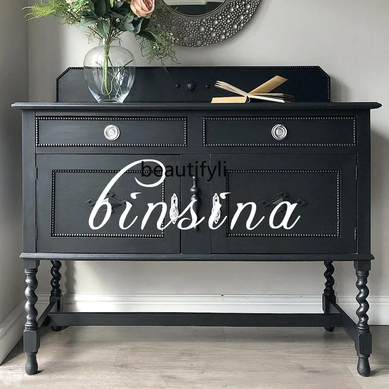 Black Solid Wood Locker/Neoclassical Chest of Drawers/Multifunctional Storage Cabinet/Entrance Cabinet/
Black Solid Wood Locker/Neoclassical Chest of Drawers/Multifunctional Storage Cabinet/Entrance Cabinet/