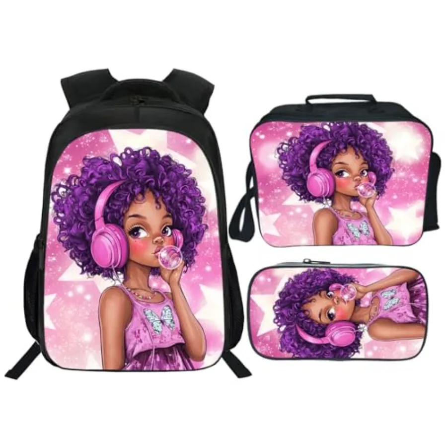 African American Backpack Afro Schoolbag with Lunch Box Bag Pencil Bag 3pcs Bookbag Sets for
African American Backpack Afro Schoolbag with Lunch Box Bag Pencil Bag 3pcs Bookbag Sets for