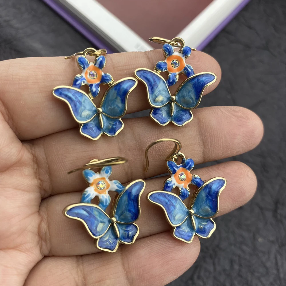 Trendy Vintage Personality Drop Glazed Butterfly earrings for women's girl Eardrop gift Party fine Jewelry
Trendy Vintage Personality Drop Glazed Butterfly earrings for women's girl Eardrop gift Party fine Jewelry