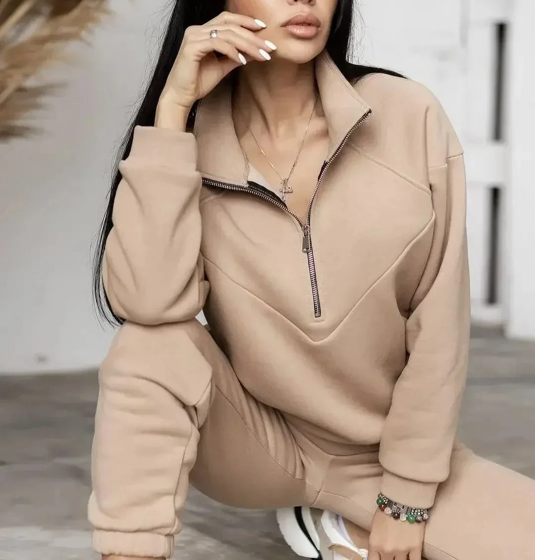 Spring Women Tracksuit Suit Long Sleeve Zipper Sweatershirt Pants Set Female Spring Warm Fleece Casual Fashion Sport Suit Lady
Spring Women Tracksuit Suit Long Sleeve Zipper Sweatershirt Pants Set Female Spring Warm Fleece Casual Fashion Sport Suit Lady