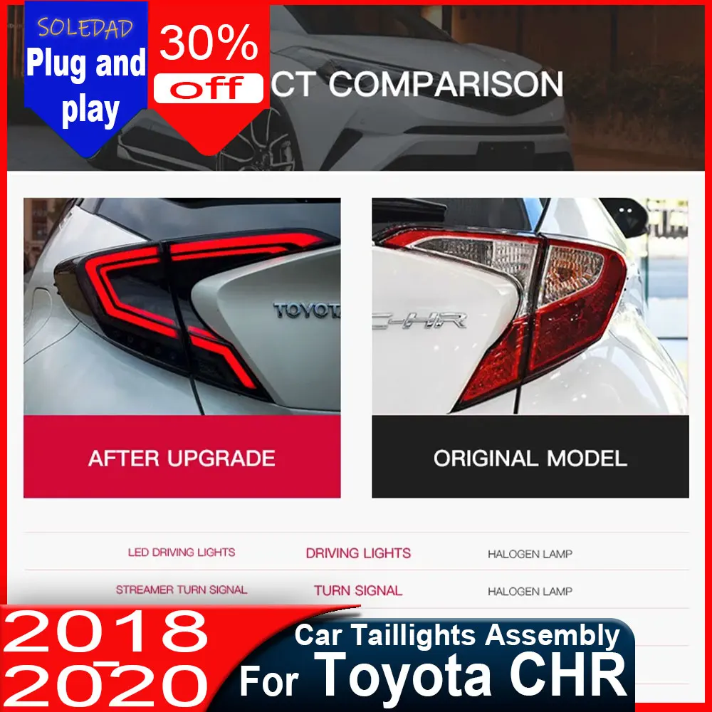 Задние фонари для Toyota C-HR CHR 2017 2018 2019 2020 2021 2022 2023, светодиодные задние фонари, стоп-сигналы, габаритные огни, сигналы поворота.
Задние фонари для Toyota C-HR CHR 2017 2018 2019 2020 2021 2022 2023, светодиодные задние фонари, стоп-сигналы, габаритные огни, сигналы поворота.