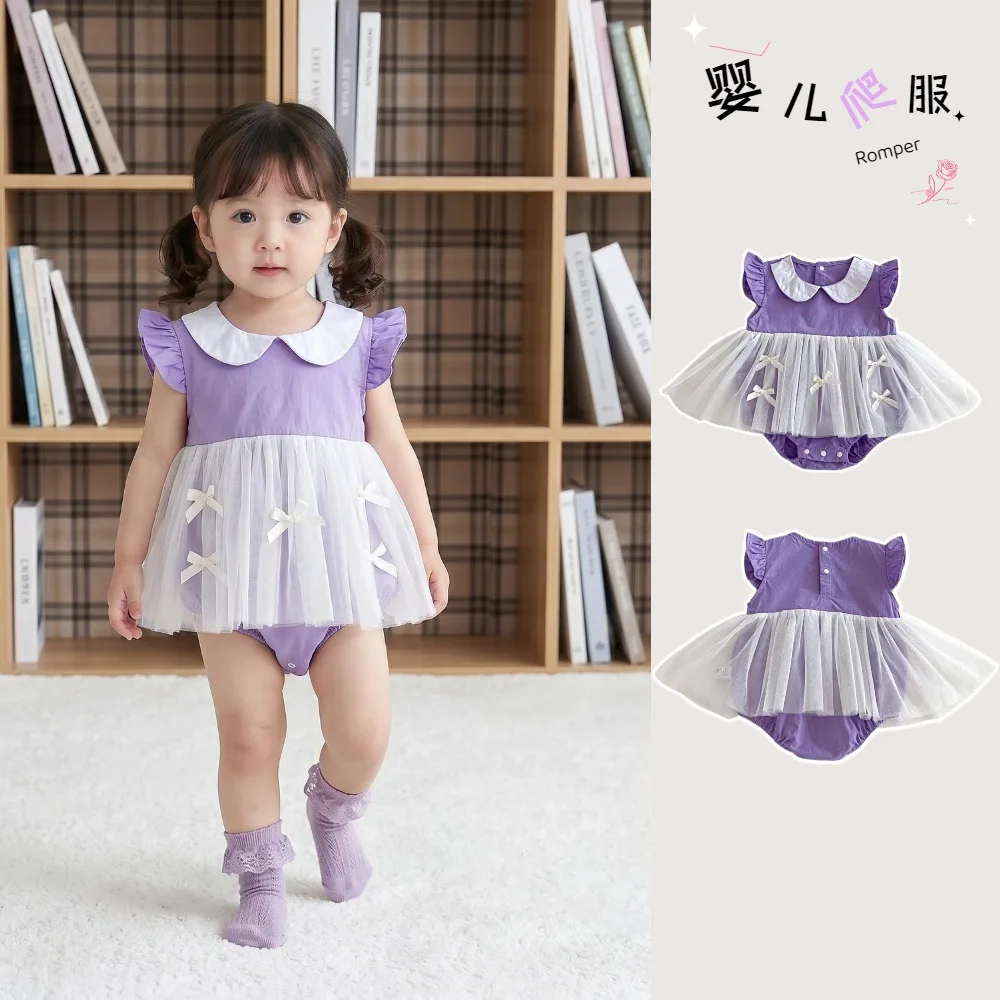 Girls' Jumpsuit Summer Dress 2026 New Children's Purple Bow Mesh Princess Dress Baby Stylish Romper
Girls' Jumpsuit Summer Dress 2026 New Children's Purple Bow Mesh Princess Dress Baby Stylish Romper