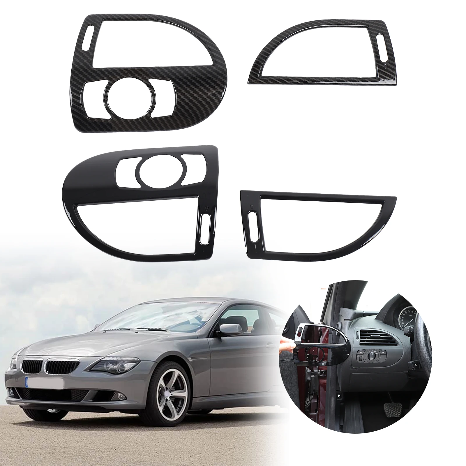 2Pcs Car Carbon Fiber Style Side Air Conditioning Vent Cover Trim Frame Stickers For BMW 6 Series E63 E64 2004-2009
2Pcs Car Carbon Fiber Style Side Air Conditioning Vent Cover Trim Frame Stickers For BMW 6 Series E63 E64 2004-2009