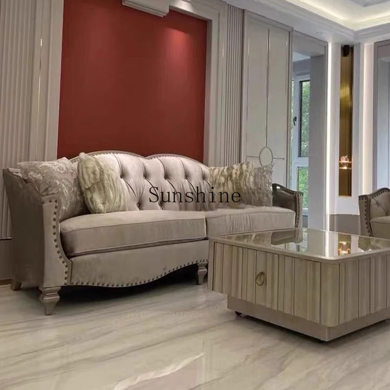 American light luxury simple fabric solid wood carving flower sofa single three sofa recliner
American light luxury simple fabric solid wood carving flower sofa single three sofa recliner