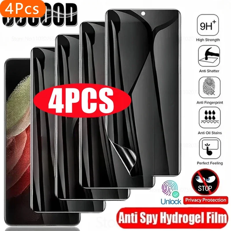 4Pcs Anti-Spy Hydrogel Film for Samsung S23 S21 S22 S24 Ultra S8 S9 S10 Plus S20 FE Galaxy Note 20Ultra Privacy Screen Protector
4Pcs Anti-Spy Hydrogel Film for Samsung S23 S21 S22 S24 Ultra S8 S9 S10 Plus S20 FE Galaxy Note 20Ultra Privacy Screen Protector