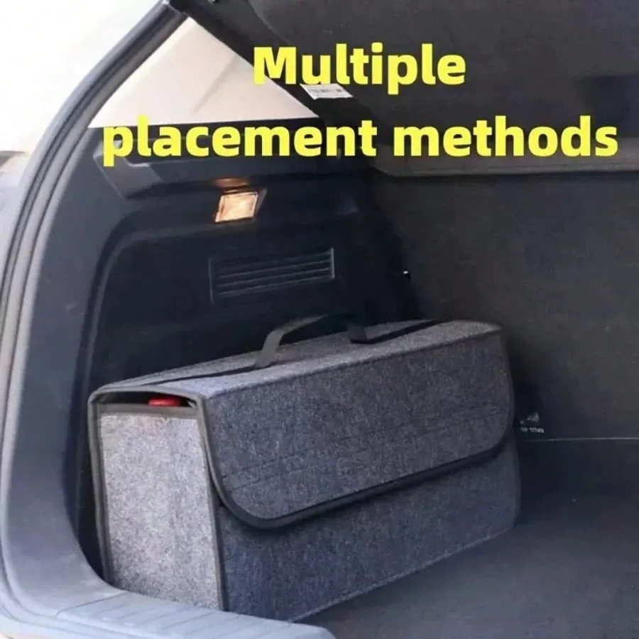 Thickened Felt Foldable Car Trunk Storage Box, Flexible Placement In Multiple Locations for Car Rear Storage, Large Capacity Foldable Organizer Box, With Portable Handle for Car Interior Storage.
Thickened Felt Foldable Car Trunk Storage Box, Flexible Placement In Multiple Locations for Car Rear Storage, Large Capacity Foldable Organizer Box, With Portable Handle for Car Interior Storage.