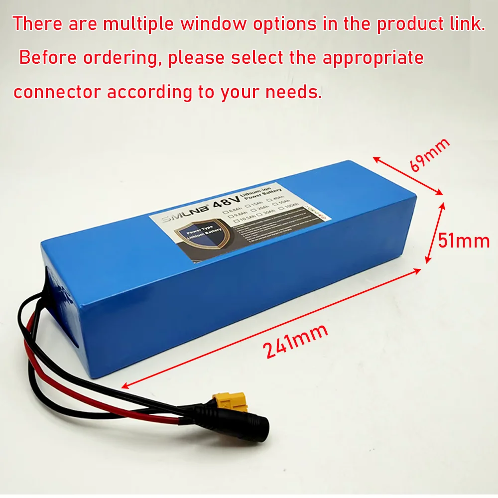 13S2P 48V 10500mAh Li-ion Battery Pack 1000W Is Suitable for M365 Electric Scooter with Built-In BMS 18650 Battery
13S2P 48V 10500mAh Li-ion Battery Pack 1000W Is Suitable for M365 Electric Scooter with Built-In BMS 18650 Battery