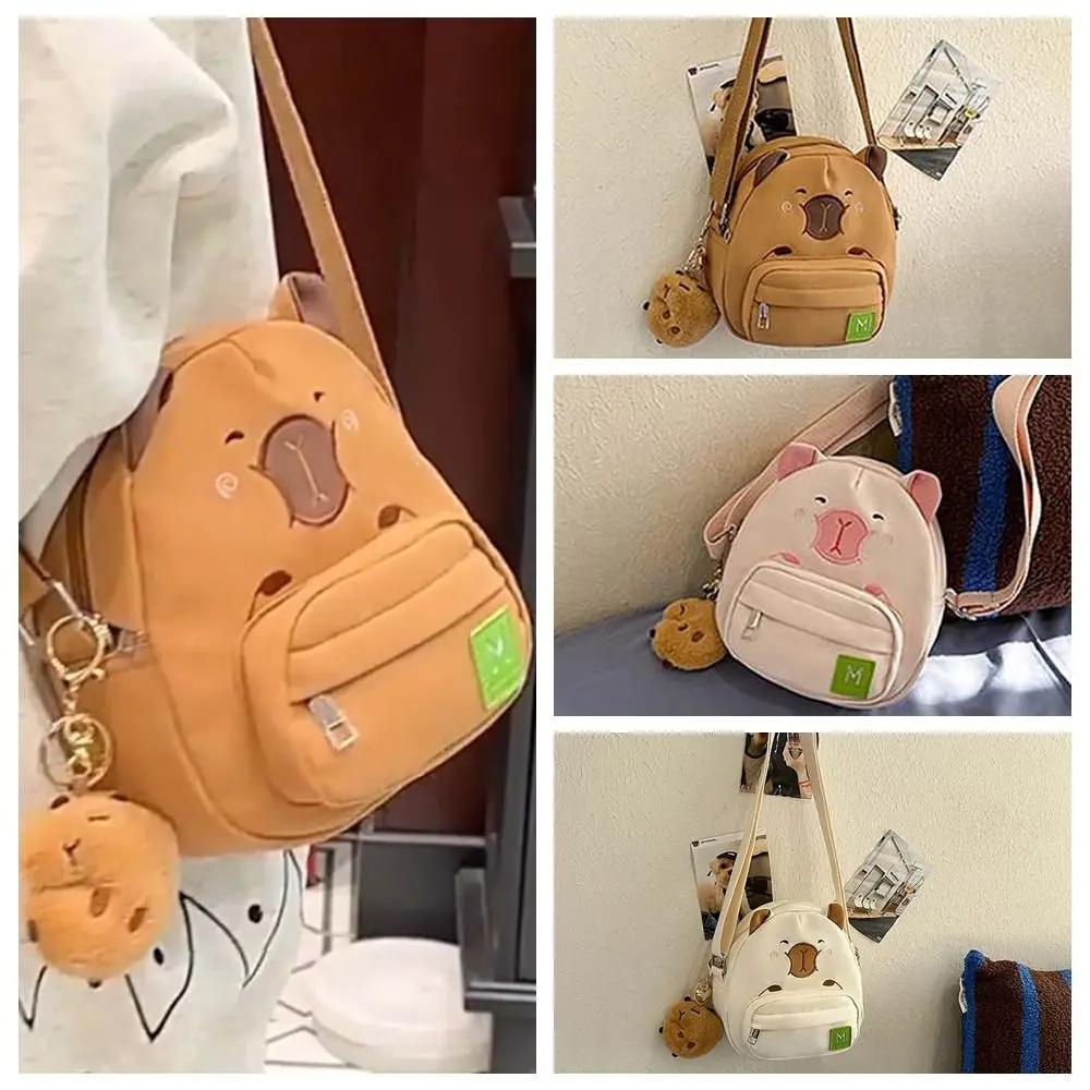 Plush Doll Pendant Capybara Nylon Bag Anti-splash Water Lightweight Cartoon Shoulder Pouch White Brown Creative Crossbody Bag
Plush Doll Pendant Capybara Nylon Bag Anti-splash Water Lightweight Cartoon Shoulder Pouch White Brown Creative Crossbody Bag
