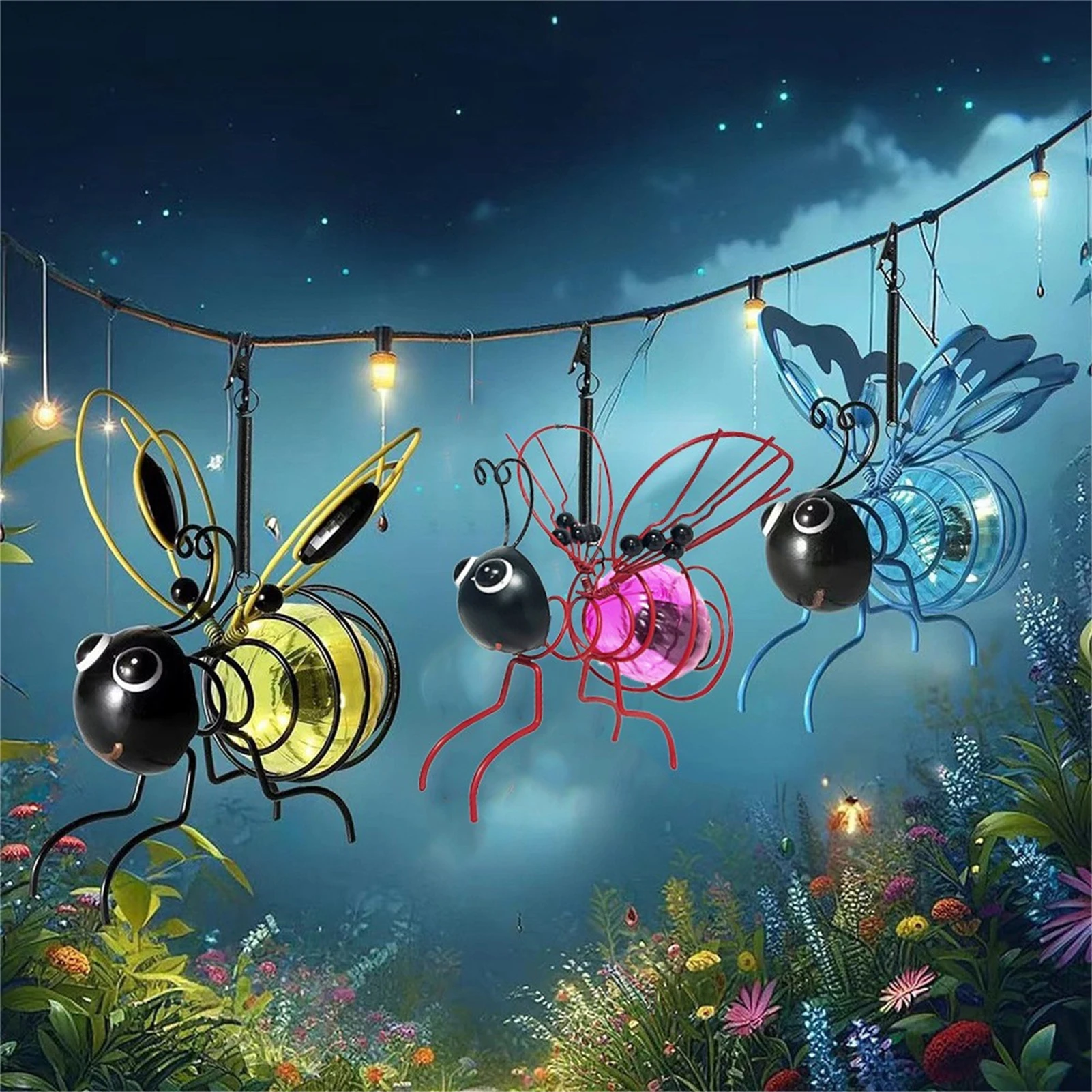 Solar Powered Hanging Bees Ornaments LED Light Up Fake Bugs Decorations for Garden & Outdoor Party
Solar Powered Hanging Bees Ornaments LED Light Up Fake Bugs Decorations for Garden & Outdoor Party