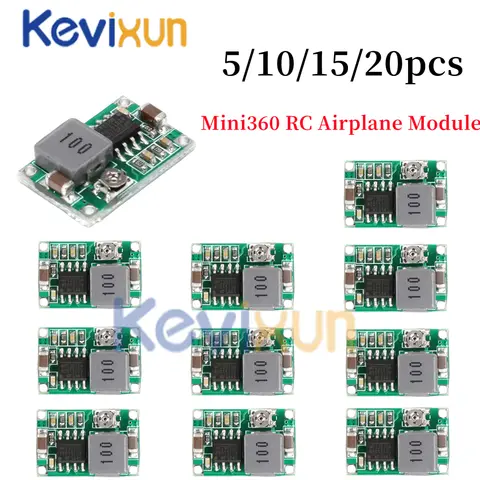 5/10/15/20 piezas Mini360 RC módulo de avión Mini 360 DC convertidor Buck 2A módulo reductor 4,75 V-23V a 1V-17V 17x11x4mm LM2596