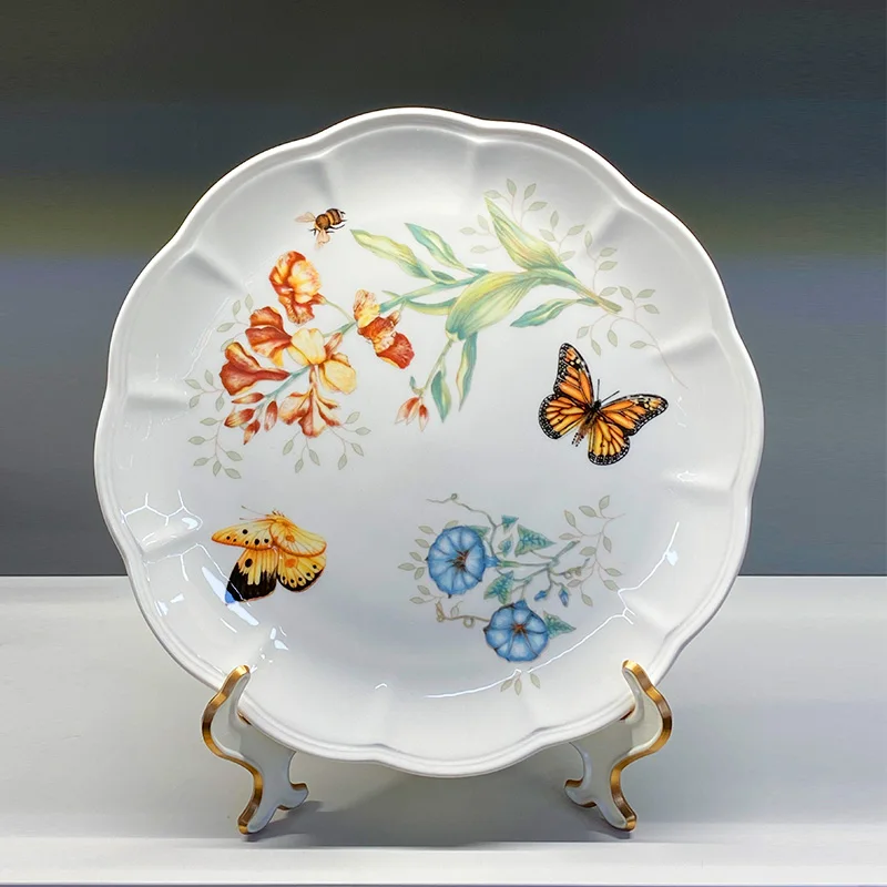 Lx Bone China Dining Set Plate Rice Bowl Mug Fruit Tray Home Use Tray Dert Tray American Sle round ape Floral Pattern
Lx Bone China Dining Set Plate Rice Bowl Mug Fruit Tray Home Use Tray Dert Tray American Sle round ape Floral Pattern