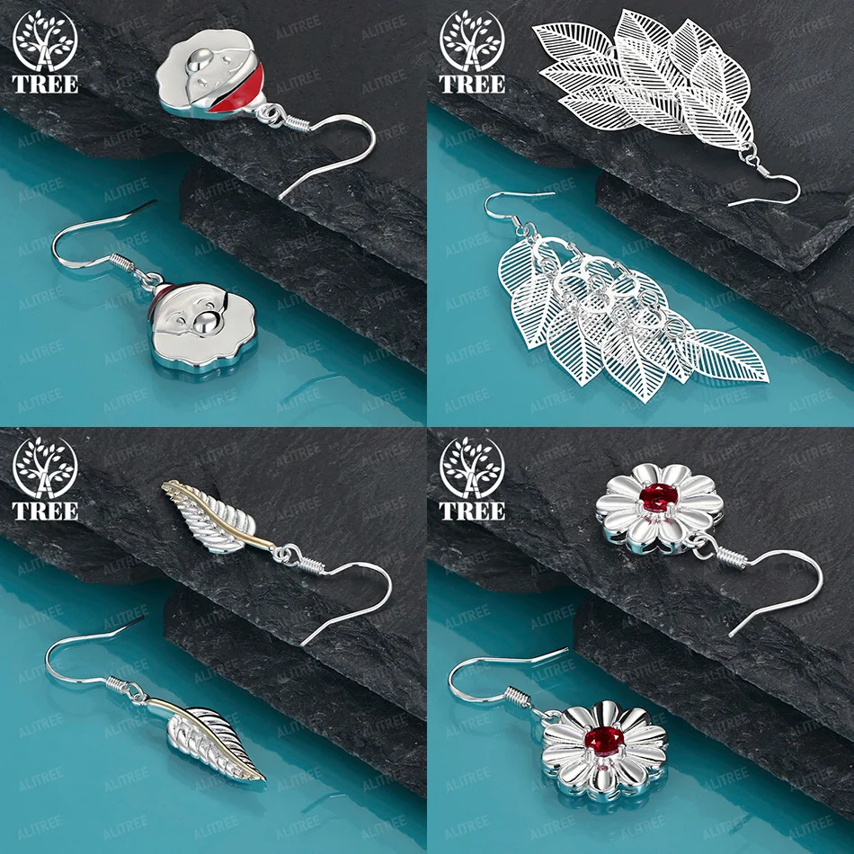 Classic 925 Sterling Silver Feather Flower Leaf Santa Claus Drop Earrings Women Wedding Party Gift Beautiful Jewelry Accessories
Classic 925 Sterling Silver Feather Flower Leaf Santa Claus Drop Earrings Women Wedding Party Gift Beautiful Jewelry Accessories