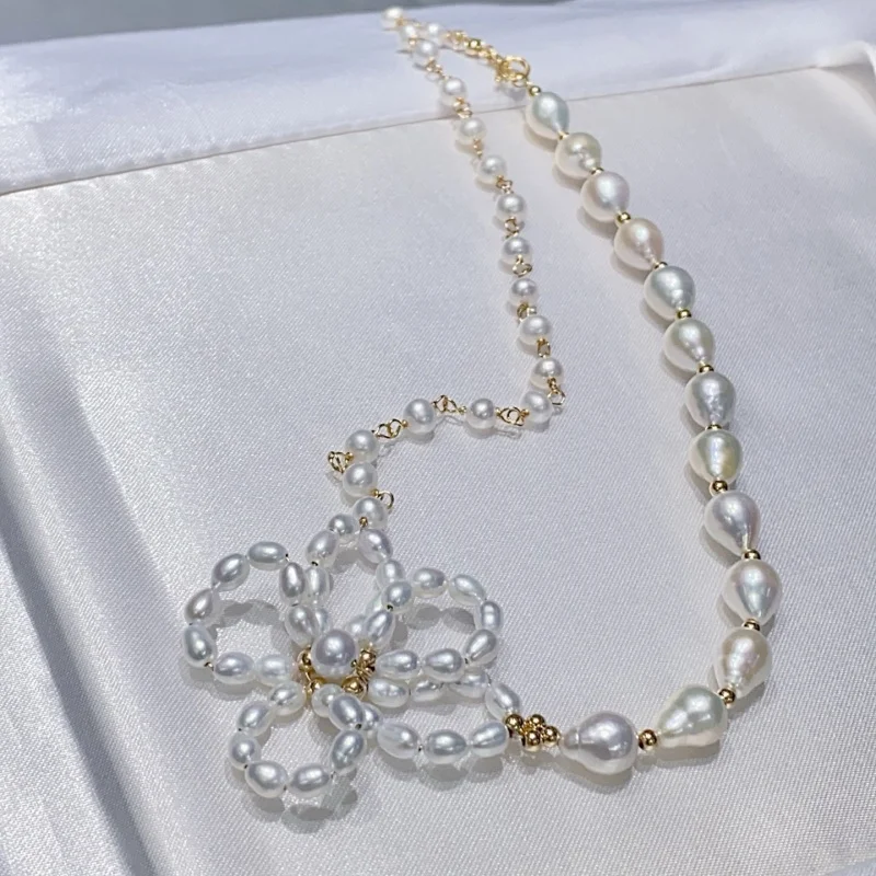 SGARIT Jewelry K Gold Simple Flower Design 14K Gold Filled Natural Freshwater Pearl Necklace For Women
SGARIT Jewelry K Gold Simple Flower Design 14K Gold Filled Natural Freshwater Pearl Necklace For Women