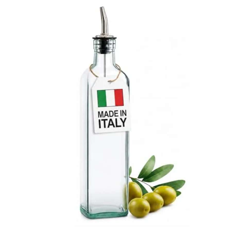 Olive Oil Dispenser Bottle - 16 oz, Made in Italy Glass Olive Oil and Vinegar Cruet with Stainless Steel Spout for Kitchen, Sli
Olive Oil Dispenser Bottle - 16 oz, Made in Italy Glass Olive Oil and Vinegar Cruet with Stainless Steel Spout for Kitchen, Sli