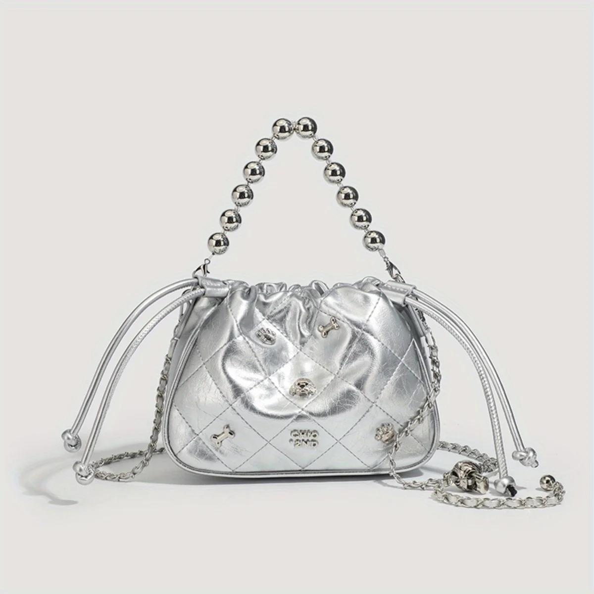 JIOMAY New Silver PU Bucket Evening Bag Cute Pattern Clutch Purse Glamorous Party Handbag Fashionable Shoulder Bag for Women
JIOMAY New Silver PU Bucket Evening Bag Cute Pattern Clutch Purse Glamorous Party Handbag Fashionable Shoulder Bag for Women