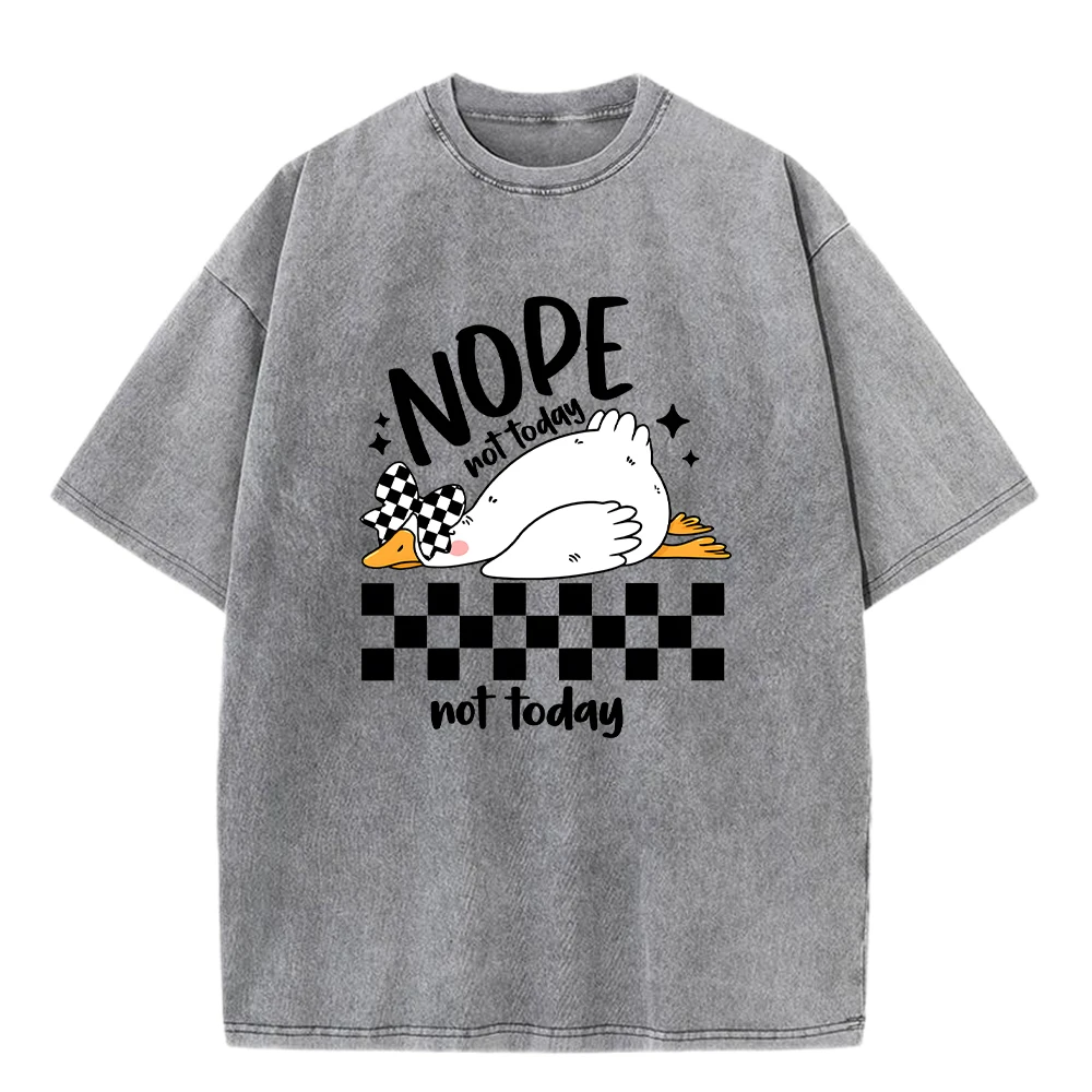 Nope Not Today Duck Printed Washed T-Shirts Men Cotton T Shirt All-Match Casual Short Sleeve Comfortable Loose Streetwear
Nope Not Today Duck Printed Washed T-Shirts Men Cotton T Shirt All-Match Casual Short Sleeve Comfortable Loose Streetwear