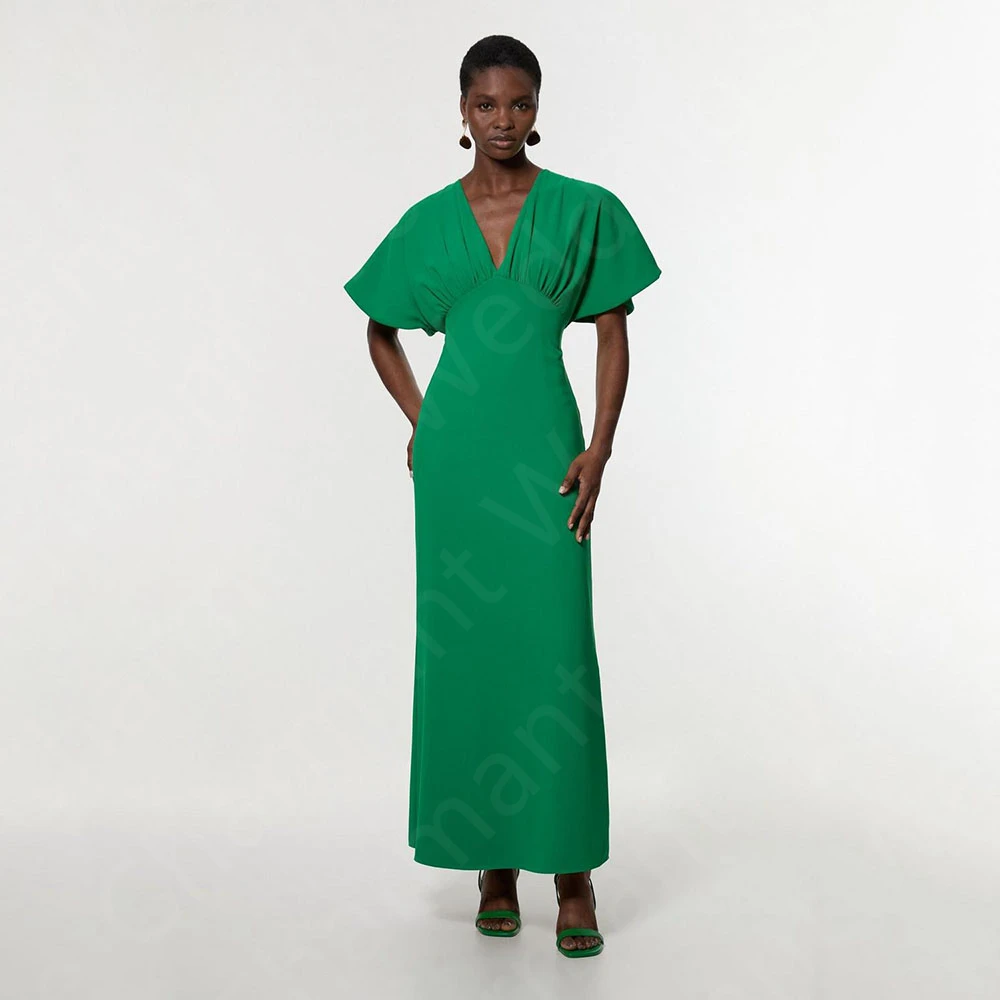 Винтажные зеленые платья для выпускного вечера по индивидуальному заказу, распродажа 2025, вечерние платья с V-образным вырезом, свадебные платья с короткими рукавами и молнией сзади
Винтажные зеленые платья для выпускного вечера по индивидуальному заказу, распродажа 2025, вечерние платья с V-образным вырезом, свадебные платья с короткими рукавами и молнией сзади