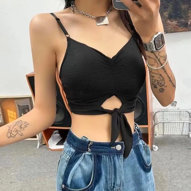 Women's Cotton Underwear Sexy Ice Silk Top Summer New Crop Top Woman Outdoor Padded Tank Up Female Sexy Lingerie Bow Clothes
Women's Cotton Underwear Sexy Ice Silk Top Summer New Crop Top Woman Outdoor Padded Tank Up Female Sexy Lingerie Bow Clothes