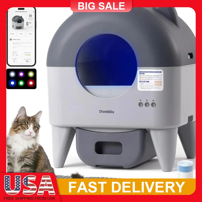 Automatic Self Cleaning Litter Box XXL for Multiple Cats APP Controlled Smart Sensors Odor Free Safety Protection Low Noise
Automatic Self Cleaning Litter Box XXL for Multiple Cats APP Controlled Smart Sensors Odor Free Safety Protection Low Noise