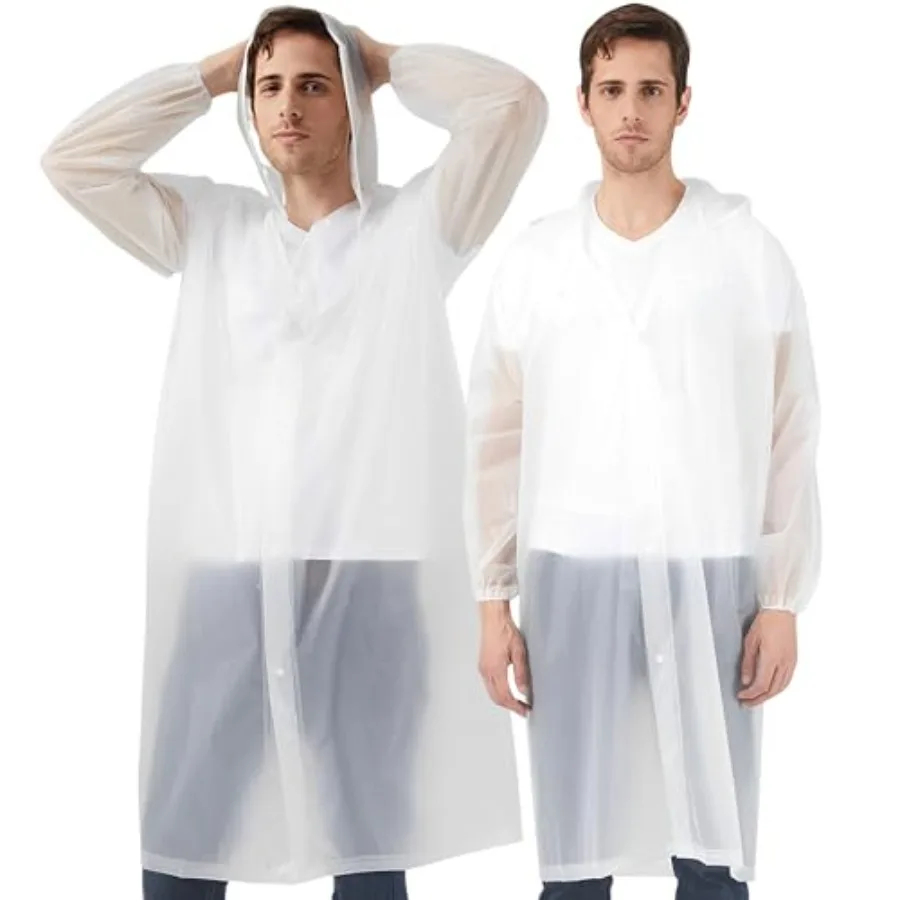 Rain Ponchos Raincoats for Adults, 2 Pcs Reusable Rain Jacket Coats with Hoods and Sleeves for Men Women White
Rain Ponchos Raincoats for Adults, 2 Pcs Reusable Rain Jacket Coats with Hoods and Sleeves for Men Women White