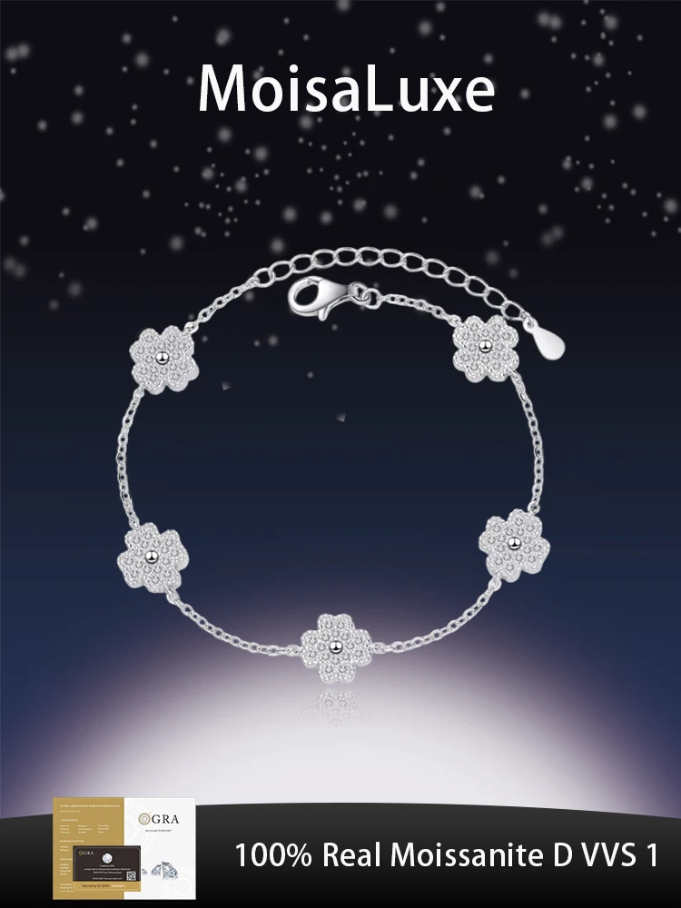 MoisaLuxe Official Store Moissanite Plata Sterling 925 Silver Fashion Jewelry Gift Five-flower Four-leaf Clover Micro-inlaid
MoisaLuxe Official Store Moissanite Plata Sterling 925 Silver Fashion Jewelry Gift Five-flower Four-leaf Clover Micro-inlaid