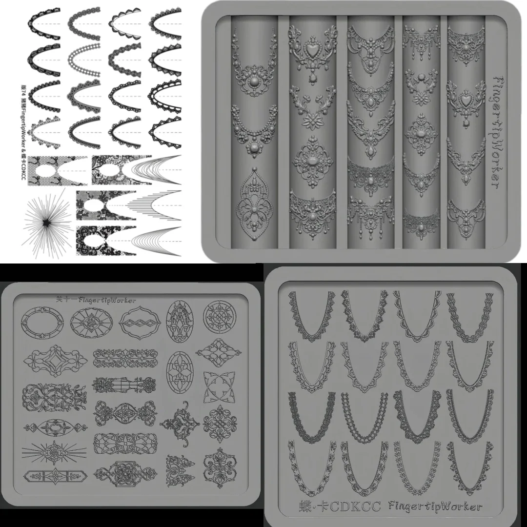 Jewelry French Lace Window Flower Nail Art Mold Manicure Decorations Nail Transparent Silicone Mold for Nail Art—Box packaging
Jewelry French Lace Window Flower Nail Art Mold Manicure Decorations Nail Transparent Silicone Mold for Nail Art—Box packaging